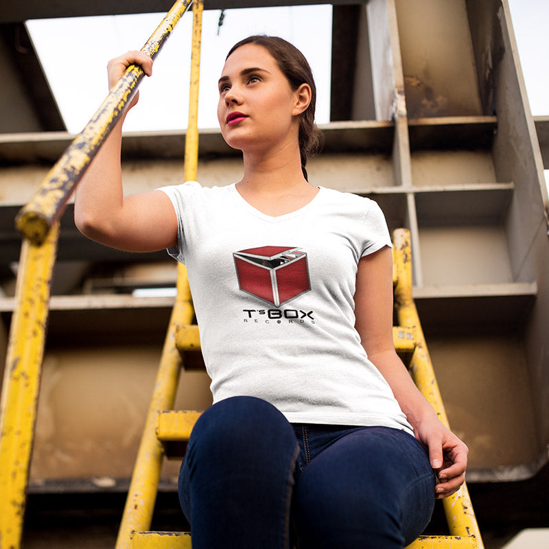 Women's T's Box Logo Gear V-Neck T-Shirt